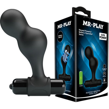 Mr Play Black Silicone Vibrator Anal Plug | Niks.fi verkkokauppa