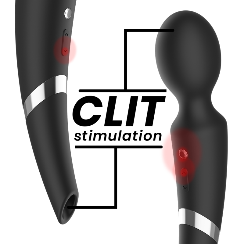 Black&Silver Beck Rechargeable Silicone Massager And Suction Black | Niks.fi verkkokauppa