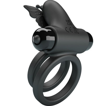 Pretty Love Double Vibrating Ring With Black Stimulator | Niks.fi verkkokauppa