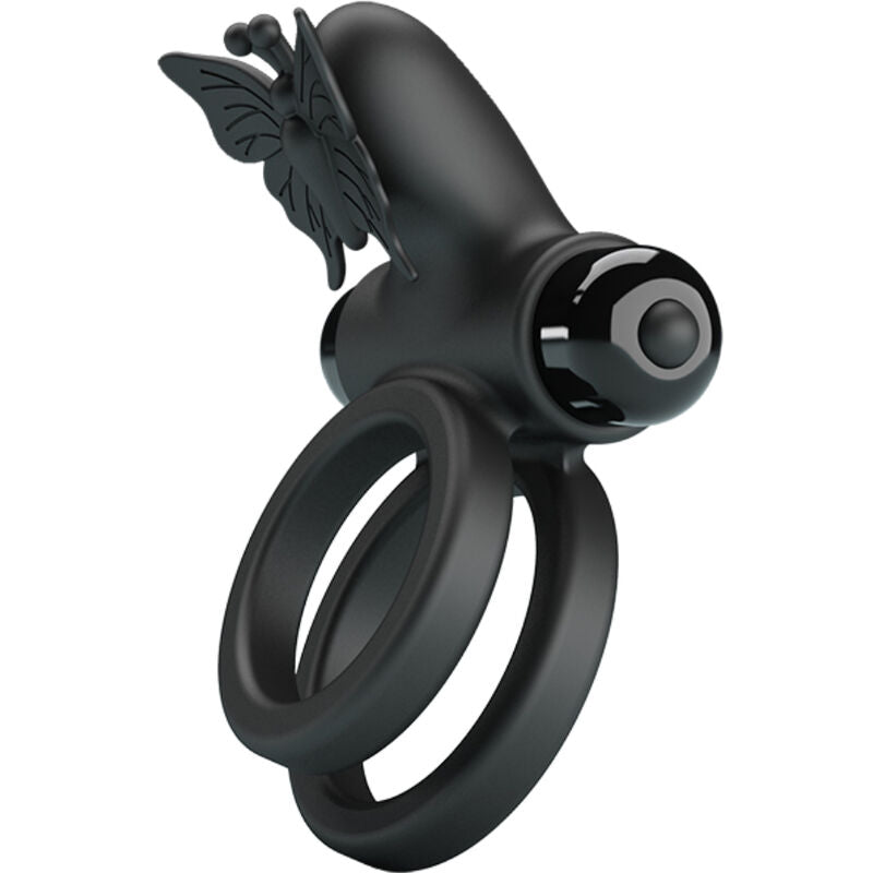 Pretty Love Double Vibrating Ring With Black Stimulator | Niks.fi verkkokauppa