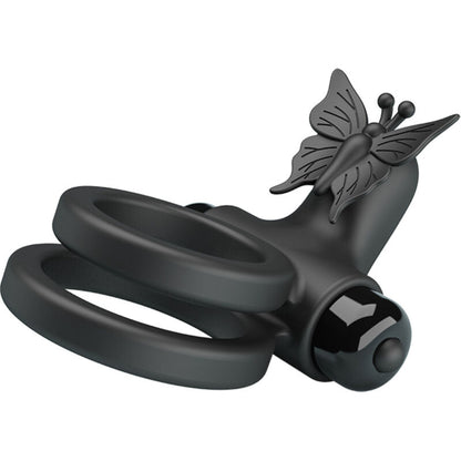 Pretty Love Double Vibrating Ring With Black Stimulator | Niks.fi verkkokauppa