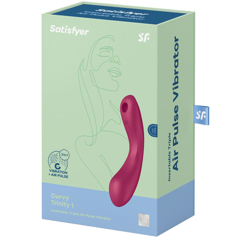 Satisfyer Curve Trinity 1 Air Pulse Vibration Red | Niks.fi verkkokauppa