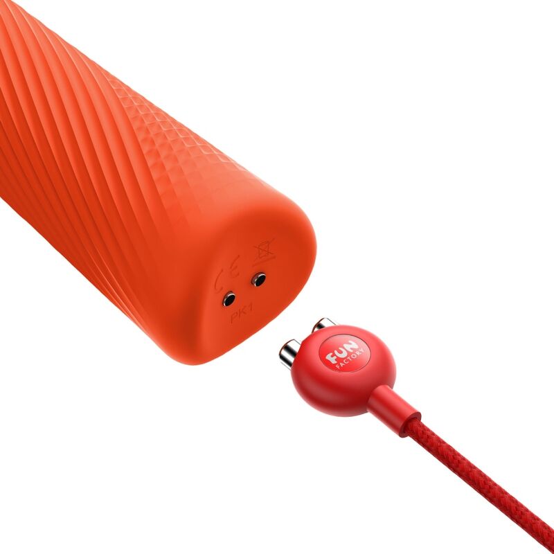 Fun Factory Vim Silicone Rechargeable Vibrating Weighted Rumble Wand Sunrise Orange | Niks.fi verkkokauppa