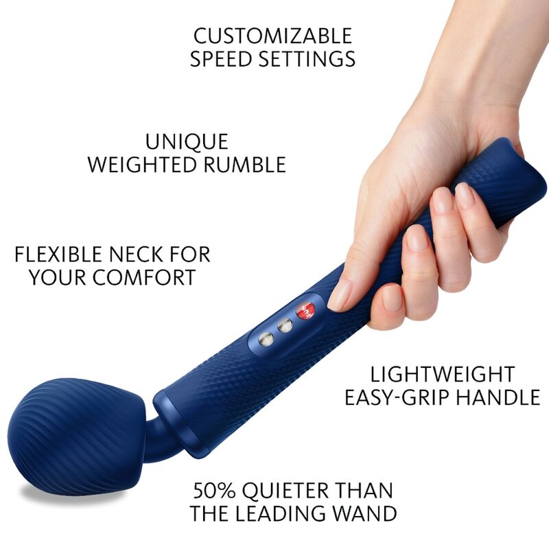 Fun Factory Vim Silicone Rechargeable Vibrating Weighted Rumble Wand Midnight Blue | Niks.fi verkkokauppa