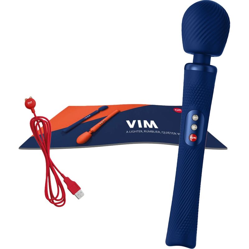 Fun Factory Vim Silicone Rechargeable Vibrating Weighted Rumble Wand Midnight Blue | Niks.fi verkkokauppa
