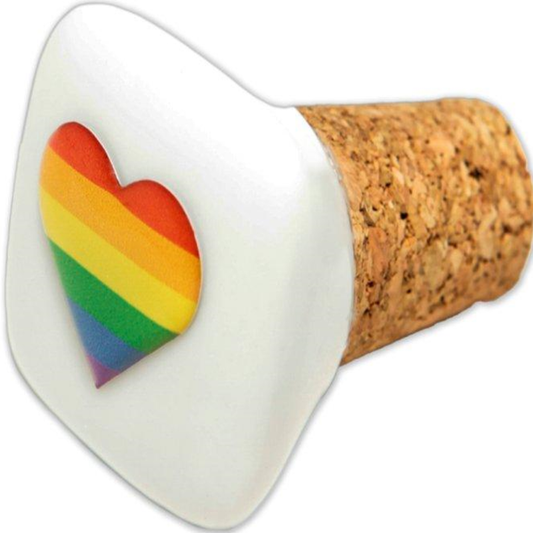 Pride Square Cork Ceramic Stopper With Lgbt Flag | Niks.fi verkkokauppa