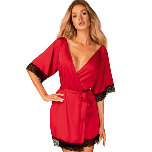 Obsessive Sensuelia Peignoir Red Xxl | Niks.fi verkkokauppa