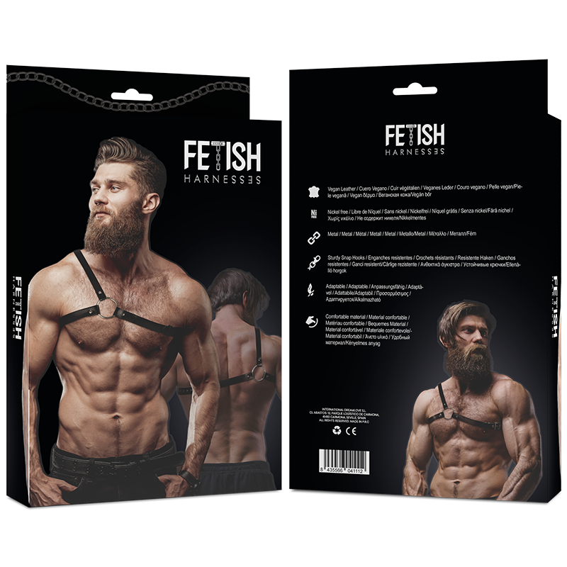 Fetish Submissive Attitude Mens Crossed Shoulder Eco Leather Harness | Niks.fi verkkokauppa