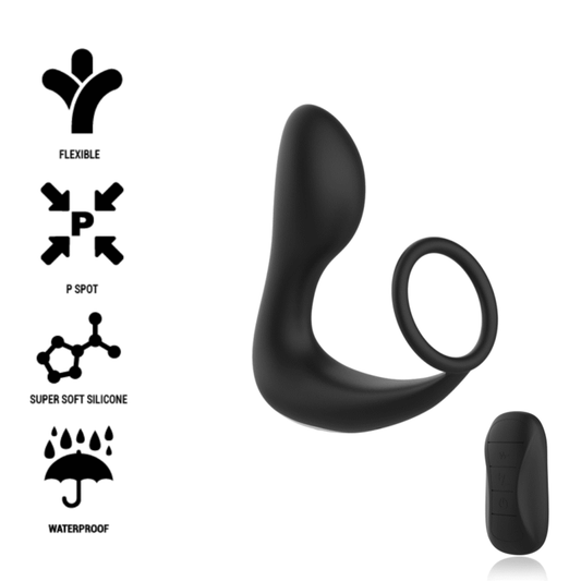 Black&Silver Remote Control Anal Massager Rechargeable Silicone Black | Niks.fi verkkokauppa