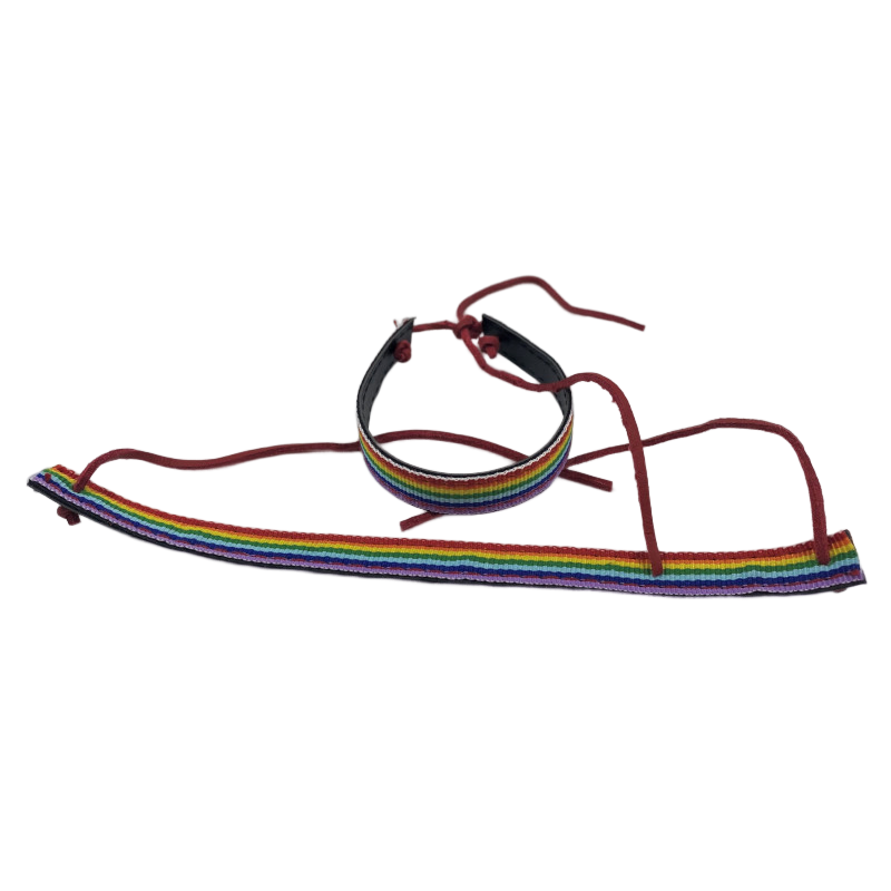 Pride Lgbt Flag Black Leather Bracelet | Niks.fi verkkokauppa