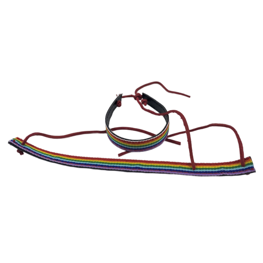 Pride Lgbt Flag Black Leather Bracelet | Niks.fi verkkokauppa