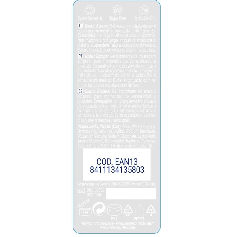 Control 2 En 1 Massage & Pleasure Exotic 200 Ml | Niks.fi verkkokauppa