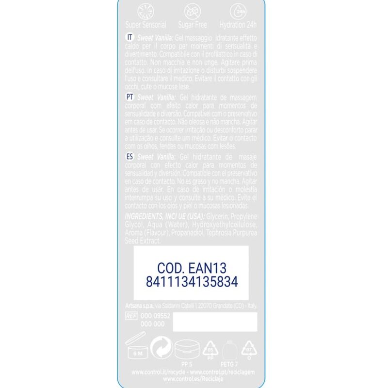 Control 2 En 1 Massage & Pleasure Madagascar Sweetness 200 Ml | Niks.fi verkkokauppa