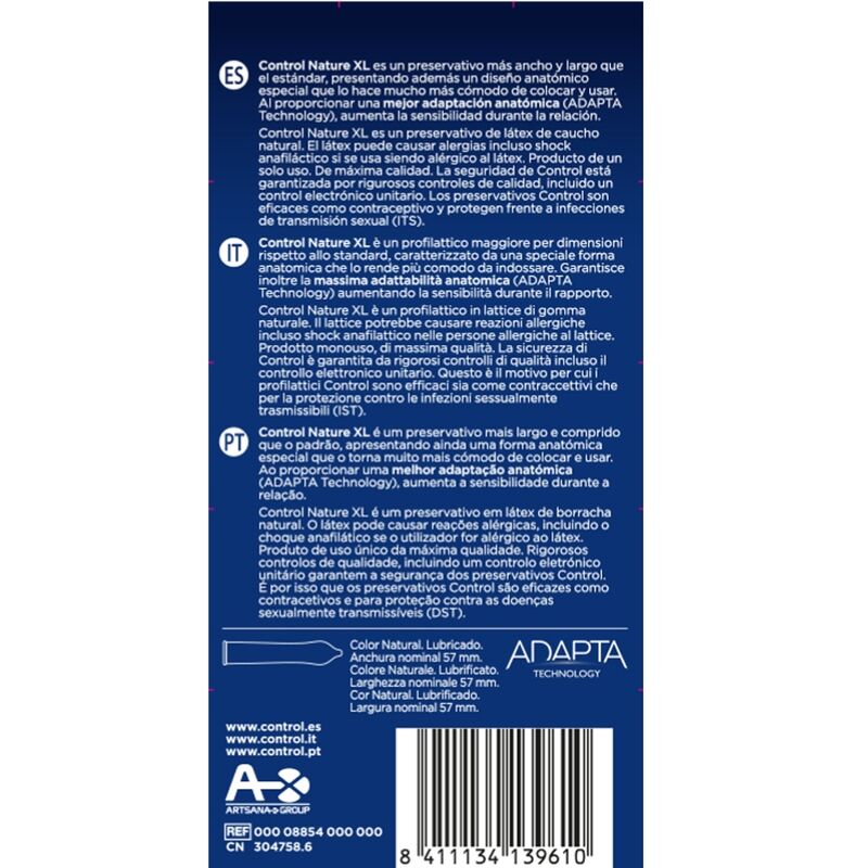 Control Adapta Nature Xl Condoms 12 Units | Niks.fi verkkokauppa