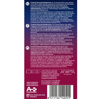 Control Sensual Dots & Lines Points And Stretch Marks 12 Units | Niks.fi verkkokauppa