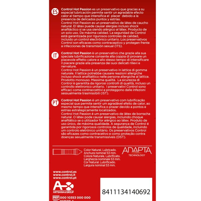 Control Hot Passion Warming Effect 10 Units | Niks.fi verkkokauppa