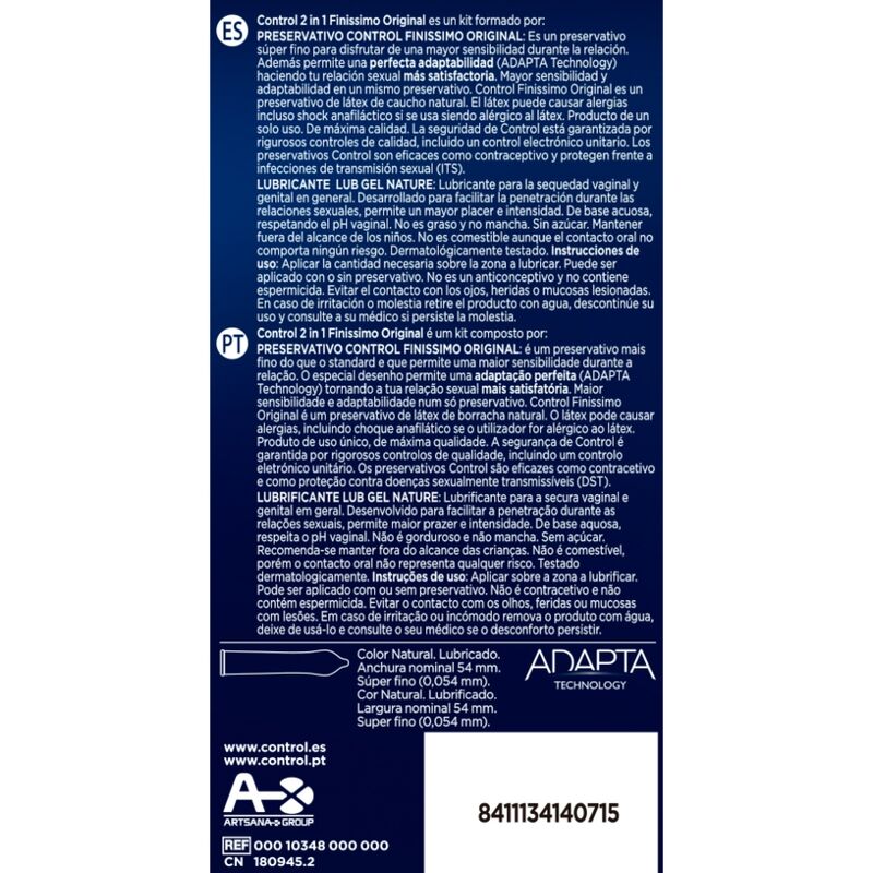 Control Finisimo Duo + Lubricant 6 Units | Niks.fi verkkokauppa