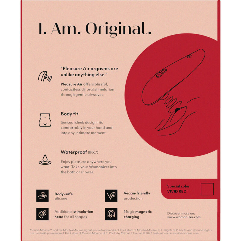 Womanizer Marilyn Monroe Classic 2 Clitoral Stimulator Vivid Red | Niks.fi verkkokauppa