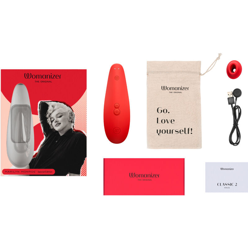 Womanizer Marilyn Monroe Classic 2 Clitoral Stimulator Vivid Red | Niks.fi verkkokauppa
