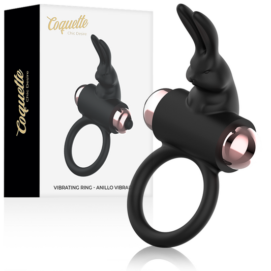 Coquette Toys Cock Ring With Vibrator Black/ Gold | Niks.fi verkkokauppa