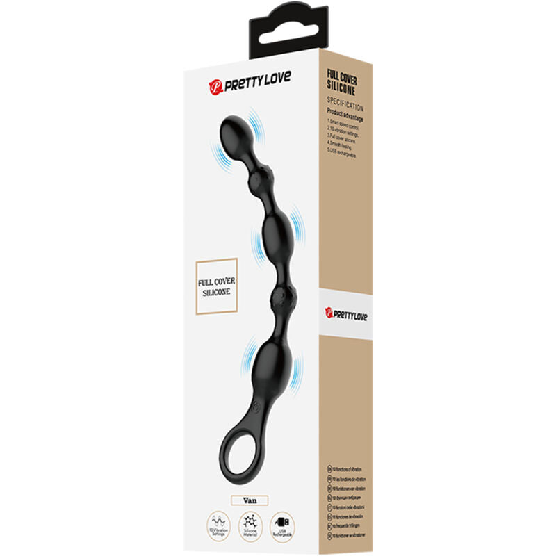 Pretty Love Van Anal Balls 10 Vibrations Rechargeable Silicone | Niks.fi verkkokauppa