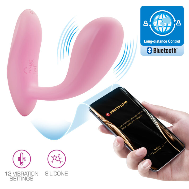 Pretty Love Baird G-Spot 12 Vibrations Rechargeable Pink App | Niks.fi verkkokauppa