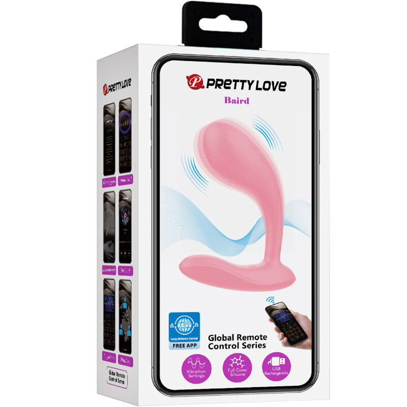 Pretty Love Baird G-Spot 12 Vibrations Rechargeable Pink App | Niks.fi verkkokauppa