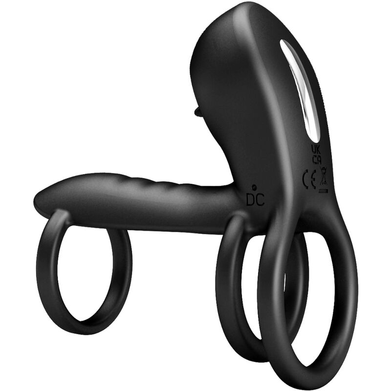 Pretty Love Jammy Penis Sheath 12 Vibrations With Rechargeable Silicone Tongue | Niks.fi verkkokauppa