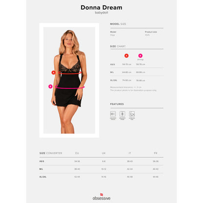 Obsessive Donna Dream Babydoll Xs/S | Niks.fi verkkokauppa