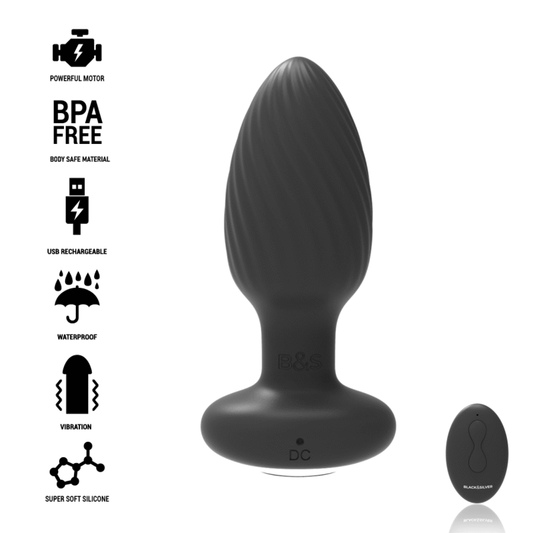 Black&Silver Wells Plug Silicone Anal Rotator Remote Control | Niks.fi verkkokauppa