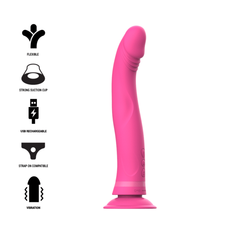 Intense Michelangelo Pink Silicone Vibrator Dildo | Niks.fi verkkokauppa