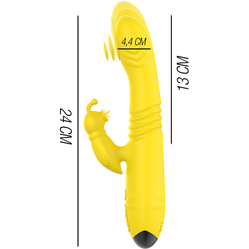 Intense Toky Multifunction Vibrator Up & Down With Clitoral Stimulator Yellow | Niks.fi verkkokauppa
