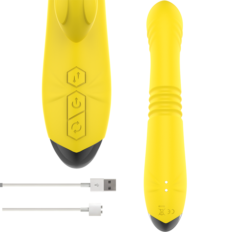 Intense Toky Multifunction Vibrator Up & Down With Clitoral Stimulator Yellow | Niks.fi verkkokauppa