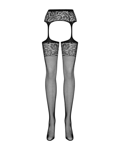 Obsessive S500 Garter Stockings Black S/M/L | Niks.fi verkkokauppa