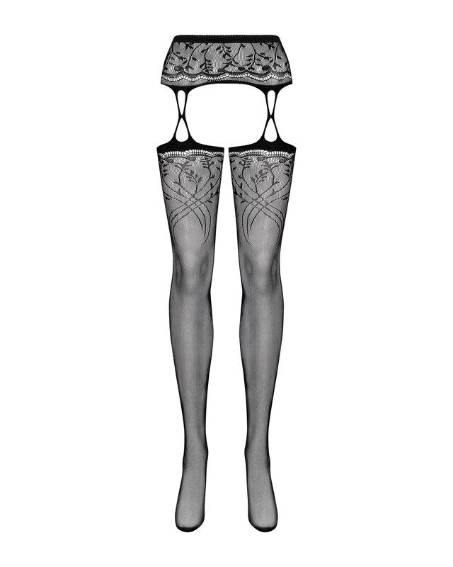 Obsessive S206 Garter Sotckins Black S/M/L | Niks.fi verkkokauppa