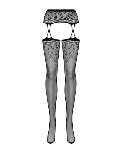 Obsessive S206 Garter Sotckins Black S/M/L | Niks.fi verkkokauppa