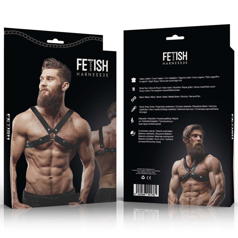 Fetish Submissive Attitude Men'S Adjustable Eco-Leather Cross Chest Bulldog Harness | Niks.fi verkkokauppa