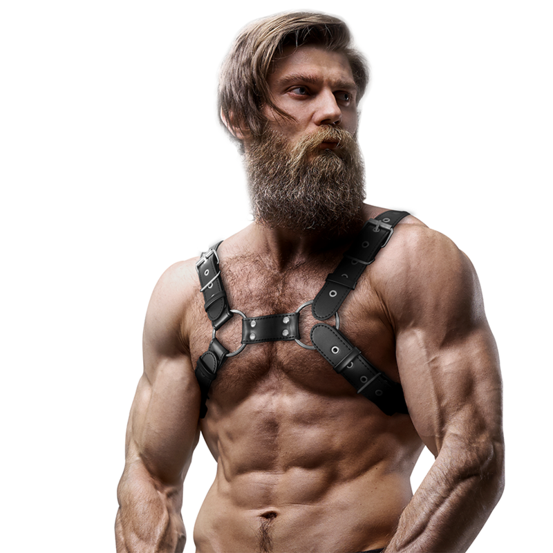 Fetish Submissive Attitude Men'S Adjustable Eco-Leather Chest Bulldog Harness | Niks.fi verkkokauppa