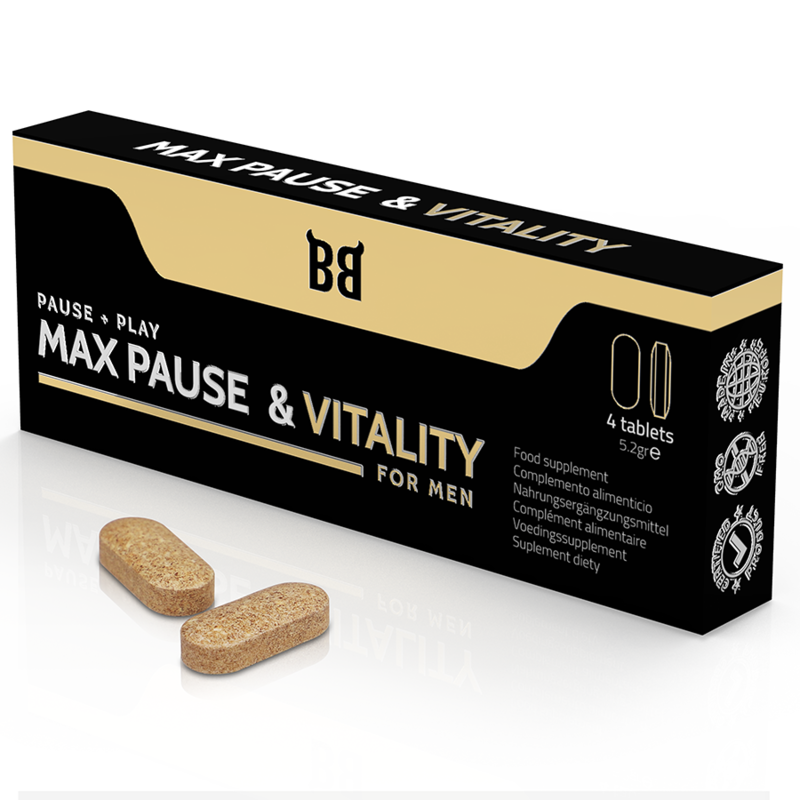 Black Bull Max Pause & Vitality Retardant For Men 4 Capsules | Niks.fi verkkokauppa