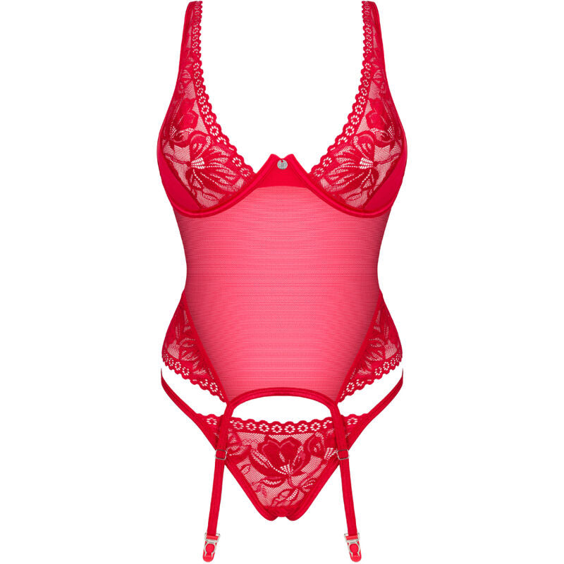 Obsessive Lacelove Corset Red Xs/S | Niks.fi verkkokauppa