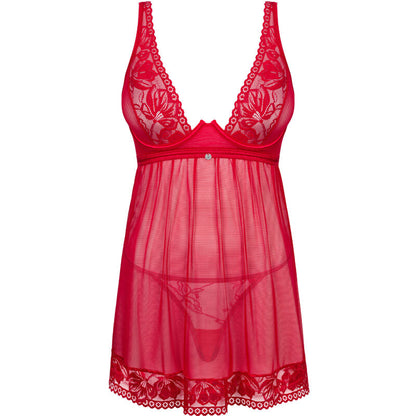 Obsessive Lacelove Babydoll & Thong Red M/L | Niks.fi verkkokauppa