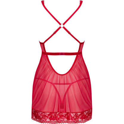 Obsessive Lacelove Babydoll & Thong Red M/L | Niks.fi verkkokauppa