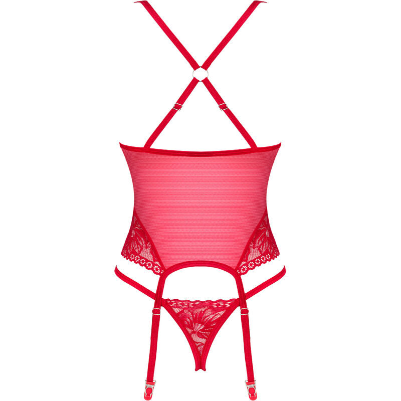 Obsessive Lacelove Corset Red M/L | Niks.fi verkkokauppa