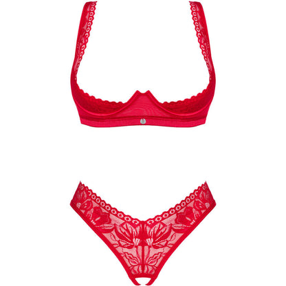 Obsessive Lacelove Set Two Pieces Cupless Red Xl/Xxl | Niks.fi verkkokauppa
