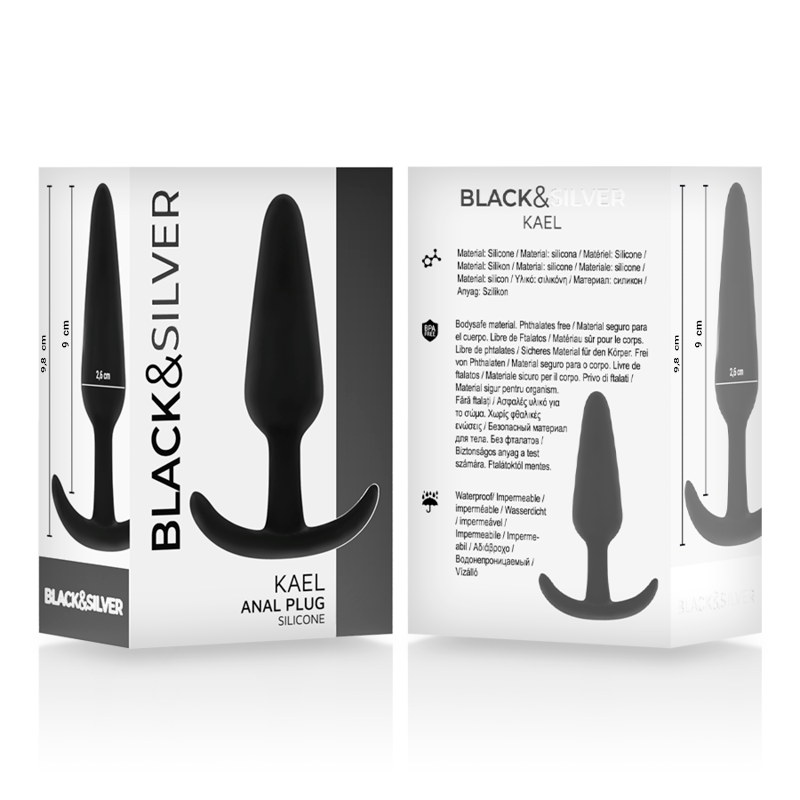 Black&Silver Kael Silicone Anal Plug With Medium Handle | Niks.fi verkkokauppa