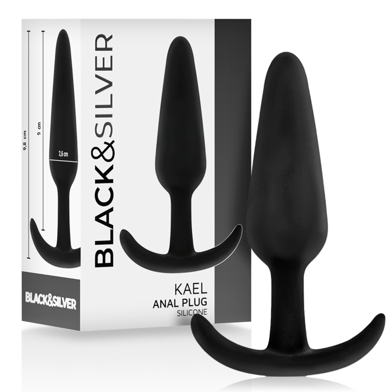 Black&Silver Kael Silicone Anal Plug With Medium Handle | Niks.fi verkkokauppa