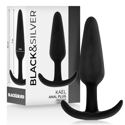 Black&Silver Kael Silicone Anal Plug With Medium Handle | Niks.fi verkkokauppa