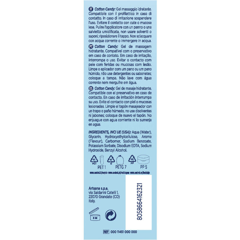 Control Cotton Candy Massage Gel 3 In 1 200 Ml | Niks.fi verkkokauppa