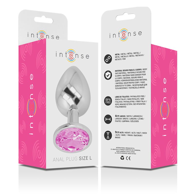 Intense Aluminum Metal Anal Plug With Pink Crystal Size L | Niks.fi verkkokauppa