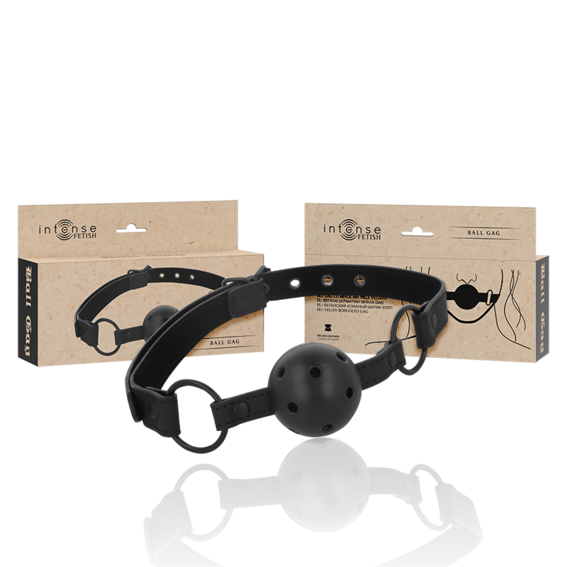 Intense Fetish Vegan Leather Ball Gag | Niks.fi verkkokauppa